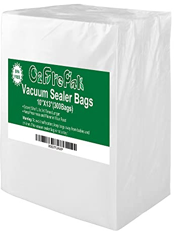 O2frepak Plus Quart 10x13 Vacuum Sealer Bags 300ct for Food Storage