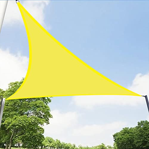 Hilftio Sonnensegel wasserdicht 3x3x3m 98% UV Block Outdoor Markise Baldachin Sonnensegel Balkon ohne Bohren Trampolin Dach Parkplätzen, Gelb