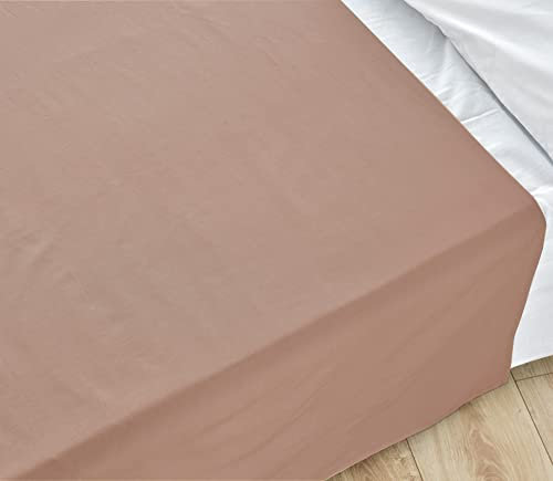 NatureMark Basic Bettlaken - weiches und pflegeleichtes Betttuch aus 100% Baumwolle ohne Gummizug Haustuch viele Größen und Farben Größe: 180x275 cm, Sand beige