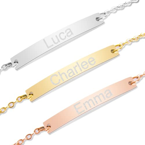 Party to Be Bracelet Enfant Personnalisé 16.5cm pour 0-10 Ans Gourmette Bébé Personnalisable avec Nom Prénom Identification (A)