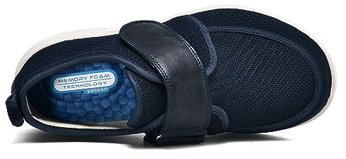 Pantofola Diabetici Estivi, Diabetic Ortopediche da Uomo Sandali Anziani Regolabili Estivi Scarpe da casa Punta Aperta Extra Larga(Color:Blue,Size:40 EU)