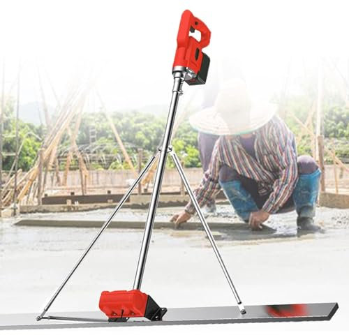 Kit vibratorio vibrato in cemento Strumento di finitura in calcestruzzo, righello manomissione della superficie elettrica a corda di cemento elettrico, motore vibrante in cemento massetto ,2Battery