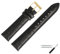 MARBURGER Uhrenarmband 22mm Leder Schwarz Gold Alligator Prägung Mit Naht - Montage Set 2772210000220