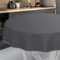 Wachstuch-Tischdecke Tischdecke abwaschbar Wachstuch Garten-Tischdecke Outdoor Indoor Rund 140cm mit Saum Anthrazit