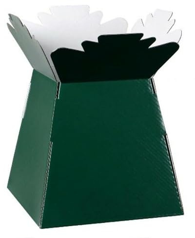 INERRA Florist Boxes - Living Vases for Flower Bouquet Box Making - Pack of 10 (Dark Green)