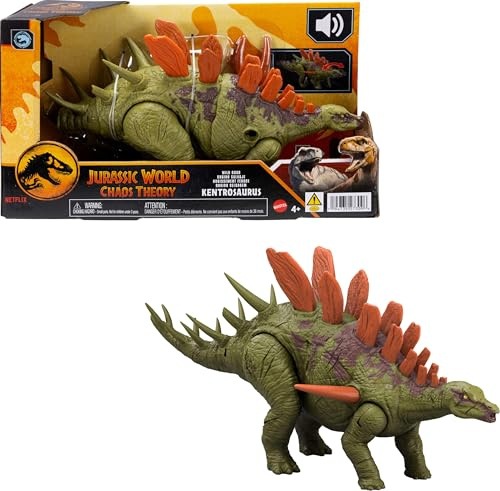 Mattel Jurassic World - Giocattolo con dinosauro e azione d'attacco, Wild Roar Posable Figur, gioco digitale fisico e connesso