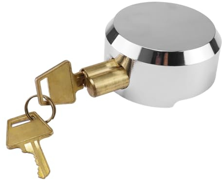 Sarini Cadenas sans Manille,Serrure de Fourgon Lourde,Cadenas Rond dissimulé avec 2 clés,Cadenas en Acier trempé,Serrure de sécurité Robuste chromée