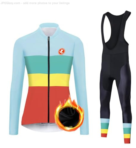 UGLY FROG Radbekleidung Langärmeliges warmes Damen Wollfutter Radhose mit Kissen 20D Gel