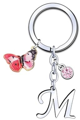 KJKJKJ Lettre Initiale Porte-clés Cadeau Femme Homme, Argent A-Z 26 Lettres Pendentif Porte-clés de Noël Amie Maman Sœurs Collègue Marraine Mamie
