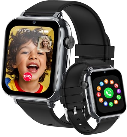Tzzulsx Smartwatch Bambini 4G con GPS e Videochiamate - Orologio con Chiamate, SOS, Podometro, Modalità Scuola, Impermeabile IP68 Ragazze e Ragazzi 4-12 Anni (Natale Compleanno)