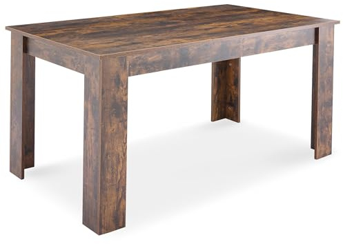 Blisswood Wooden Dining Table, Kitchen Table 120 x 80 cm, Rustic Wood Tabletop Rectangle Dining Table, 4 Seater for Dining Room, Kitchen & Living Room, 120L x 80W x 75H cm