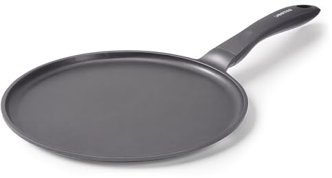 JEETEE Pancake-panna 24 cm, crêpepanna, titanbeläggning, grå | För tunn deg och små portioner, lämplig för induktion och vanliga typer av spisar
