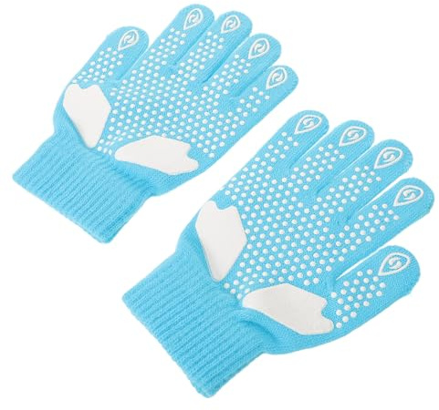 CONGARTENO Moufles de Patinage Artistique pour Garçon, Fille et Femmes, Tricotées Antidérapantes, Confort Ergonomique, Respirantes et Protectrices pour Entraînement sur Glace