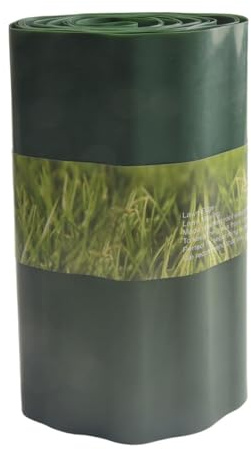 Lawnoval Borde de césped de jardín, polipropileno flexible y resistente para bordes de paisaje, vallas, caminos y parterres, 30 cm o 40 cm de altura, 9 m de longitud, color verde 30 cm