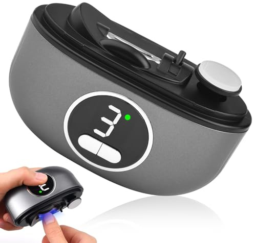 Electric Nail Clippers, Electric Nail File, 3-in-1 Electric Nail Trimmer with 3 Speeds, Polishing & Nail Scraps Storage, Toe Nail Clippers for Thick Nails Elderly Adults Kids Baby