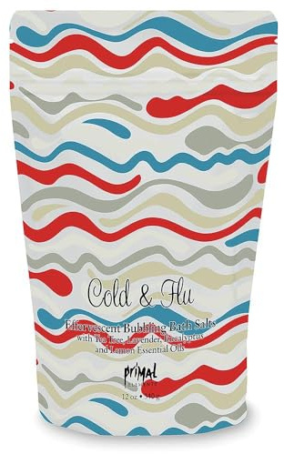 Primal Elements Detoxifying Sea Salt Soak, Vitamin E & Essential Oils, Cold & Flu, 12 oz Resealable Bag
