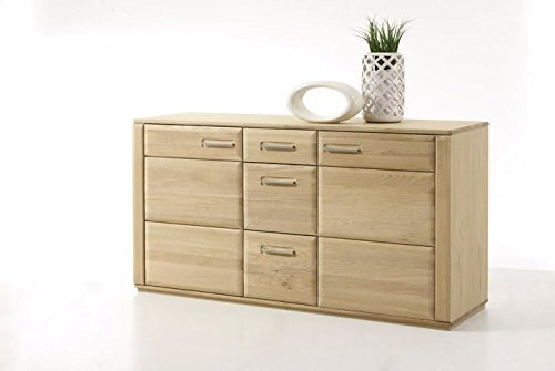 Beauty.Scouts Sideboard massiv Eiche Totilas Massivholz Anrichte Schrank Kommode Highboard Breite 161 cm, aufgebaut