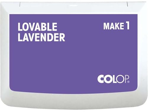COLOP Make 1 Series Premium Ink Stamp Pad – Standard 3.5 x 2 Water-Based & Acid-Free Non-Toxic Ink for Rubber Stamps, Crafting, and Scrapbooking – Lovable Lavender