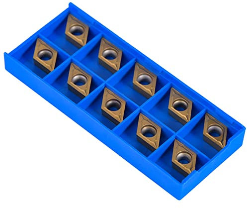 10pcs Frese per Inserti in Metallo Duro CNC, Inserti per Fresatura CNC Inserti per Fresatura Tornio Indicizzabili Utensili per Tornitura con Scatola DCMT11T304-HM YBC251