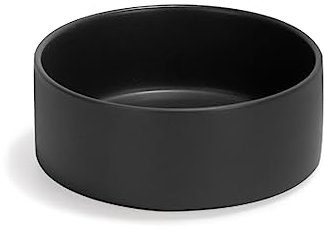 SPUNKYJUNKY Ciotola per Cani in Ceramica, Ciotola per Gatti e Cani (400ml, Nero)