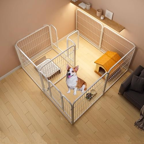 Welpenauslauf - Flexibel Und Faltbar Welpenlaufstall - Laufstall Hund Automatische Verriegelung, Welpengitter Für Drinnen Und Draußen，Leicht Zu Montieren (Size : 160 * 160 * 80cm)