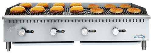 KoolMore 48 in. Commercial 4-Burner Natural Gas Charbroiler with 120,000 BTU in Stainless-Steel, ETL Listed (KM-GCB4-48M)