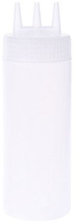 3-Hole Sauce Dispenser Bottle Set - 16oz/470ml Squeeze Cruets for Ketchup, Mayo & Vinegar | Leakproof Kitchen Condiment Bottles with Wide Mouth | Restaurant & Home Use (BPA-Free Plastic)