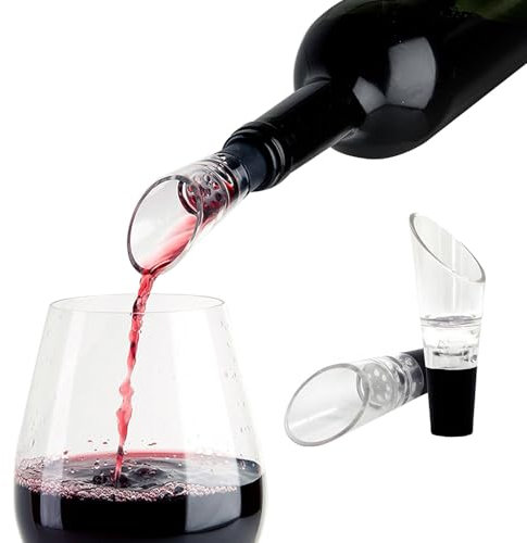 HAPPOW 2 vertedores de vino, decantador con aireador, vertedor antigoteo, decantador de botellas para el hogar, comedor