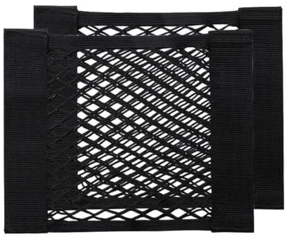 SGERUFZ 2 Pcs Organizador de Maletero para Coche Bolsa Universal con Velcro Red Elástica de Almacenamiento Accesorios para Interior de Coches con Bolsillos para Comestibles y Almacenaje 40 x 25 cm