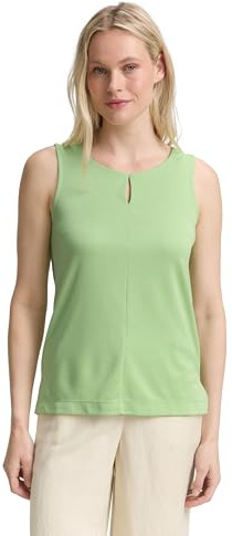 TOM TAILOR Top de Mujer con Detalle Recortado, 37788 - Verde Pistacho, XL