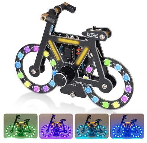 DONGKER Kit de soudure pour vélo - Lumière LED RVB - Kit d'exercices de soudure - Kit de bricolage avec 5 modes clignotants LED - Kit électronique DIY pour soudure et apprentissage - Pour les