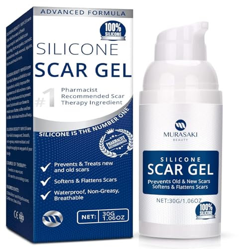 100% Silikon Narbengel für Narben & Dehnungsstreifen - Narbensalbe für Kaiserschnitt Keloide & OP-Narben - Pflege für Neue & Alte Narben - Advanced 100% Silicone Scar Gel Maximum Strength, 30g