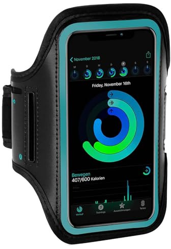 ONEFLOW Sportarmband, mobiltelefon, kompatibel med Poco X7 Pro, armväska, fitnessarmband, sport, löparmband, utomhus, mobiltelefonfodral, jogging, armhållare, smartphone, mobilväska, blå