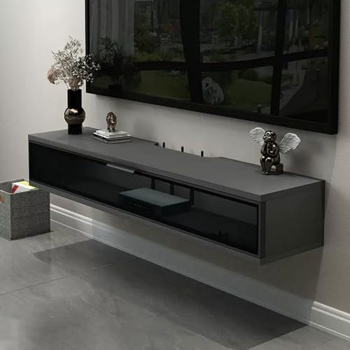 Mobile TV sospeso Moderno - Mensola Centrale per l'intrattenimento montata a Parete per TV, componenti Audio/Video, Console multimediale, Elegante Elemento d'arredo, Mobile Porta TV salvaspa