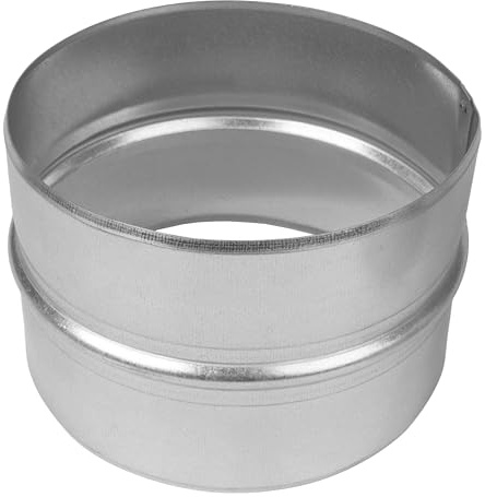 Repa Market Connecteur pour tuyau de ventilation 120 mm – En acier galvanisé rond pour tuyau de ventilation, climatisation, tuyau d'évacuation – Raccord intérieur, extérieur, tuyau spiralé, tuyau