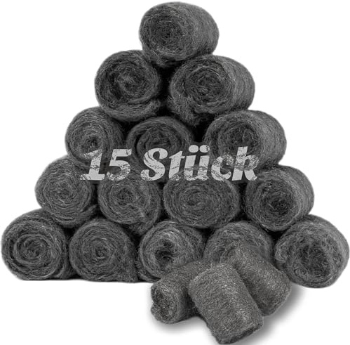 Stahlwolle Gegen Mäuse - 15 Stück Stahlwolle Fein, Spaltenfilter für Haus & Garage - Hält Mäuse von Löchern, Verkleidungen, Rohren, Lüftungen im Garten und Haus fern