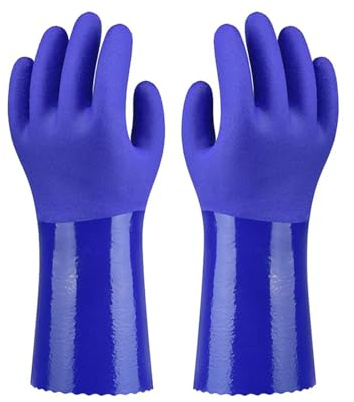 ATEUXOL Guanti Per La Pulizia Guanti da lavoro di sicurezza riutilizzabili for impieghi gravosi for la casa in gomma for pulizia in antiscivolo resistenti all'usura
