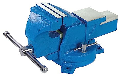 Silverline Tools 580468 Tornillo de Banco con Base Giratoria, Capacidad: 120 mm / 8 kg