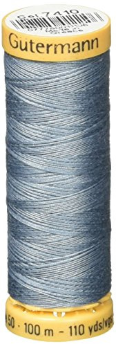 Gutermann 103C-7410 Natural Cotton Thread 110 Yards-Light Slate Blue