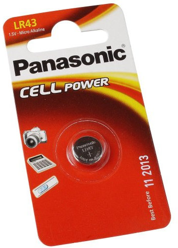 foto-kontor Panasonic LR43 Alkali Mangan Batterie Knopfzelle 1,5V ersetzt AG12 LR1142 RW84 186 V12GA