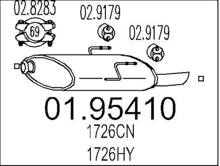 MTS Silencieux arrière Pot d'Échappement 01.95410