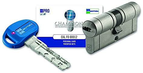 cilindro europeo mottura antibumping CHAMPIONS PRO chiave/chiave lunghezza mm 82 (mm 31/51) con 5 chiavi