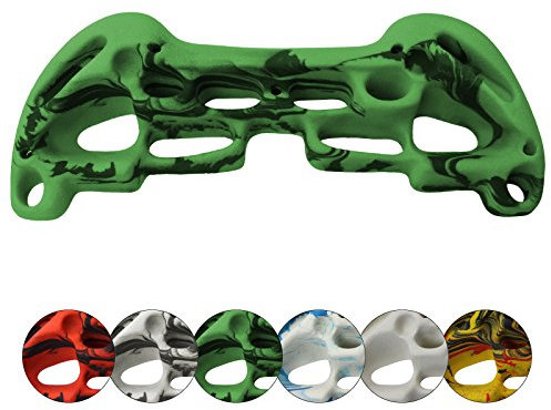 ALPIDEX Trainingsboard Griffbrett 48/32,5 x 20 x 7,5 cm Hangboard Fingerboard Griffboard - grün-meliert