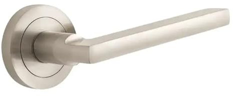 Designer Levers - Scylla Lever on Rose Door Handle - Sleek Design - Brushed Nickel - 1 Pair - Fixings Included - Interior Use
