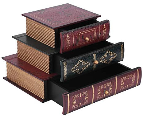 Boîte de rangement de bijoux, organisateur de porte-étui à bijoux en forme de livre à la mode, organisateur de porte-étui à 3 couches pour bracelets, boucles d'oreilles, bagues, colliers, broches