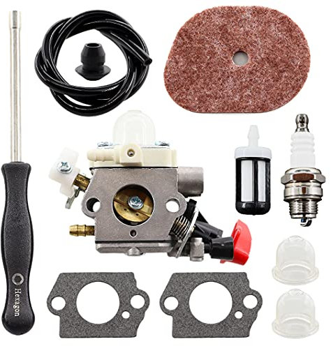 MCHNIC Vergaser mit Luftfilter Benzinfilter Schraubendreher für Stihl FS 40 50 56 70 FS40 FS50 FS56 FS70 FC56 FC70 Trimmer Heckenschere ersetzt Zama C1M-S267A, 4144 120 0608