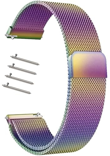 Pulsera de reloj magnético, smartwatch universal de metal de acero de malla pulseras de repuesto de liberación rápida, 14 mm, 16 mm, 18 mm, 20 mm, 22 mm, 24 mm, para reloj inteligente hombre mujer,