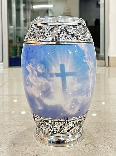Urne funéraire transcendante en forme de croix – Grandes urnes pour cendres humaines adultes mâles/femmes pour maman, papa ou autre être cher jusqu'à 90,7 kg