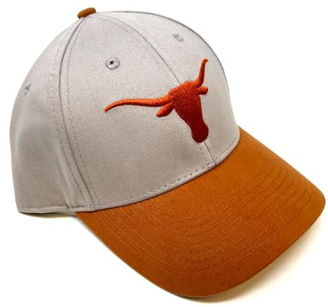 MVP Texas Longhorns Maskottchen-Logo, zweifarbig, Grau und Burnt Orange, gebogen, verstellbar, Grau und gebranntes Orange, Einheitsgröße