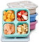 4 Stück Snackbox mit 4 Fächernn, Brotdose mit Fächern, Bento Box Kinder und Erwachsene, Mit Deckel, 4farben, Für Küche, Kühlschränke, Mikrowellenherde, Picknick, Schule, Reisen, Campingplätz
